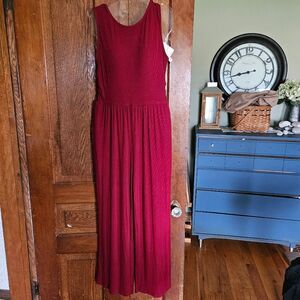NWT Merokeety Casual Ribbed Red Sleeveless Romper Jumpsuit Women's M